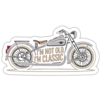 Motorrad Ikone mit Aussage - Sticker Größe S (10 x 10 cm) - Mattweiß - Vorne