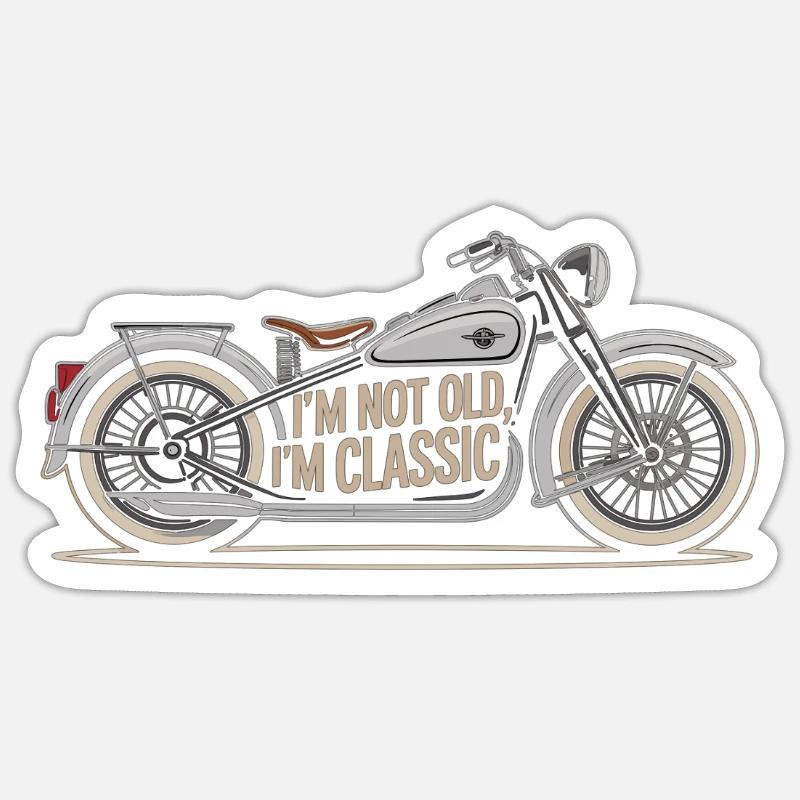 Motorrad Ikone mit Aussage - Sticker Größe S (10 x 10 cm) - Mattweiß