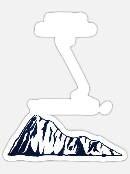 Wandern Minimalistisch - Sticker Größe S (10 x 10 cm) - Mattweiß