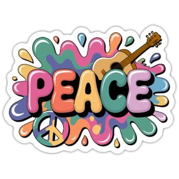 PEACE – Psychedelic - Sticker size S (10 x 10 cm) - white matte - Front