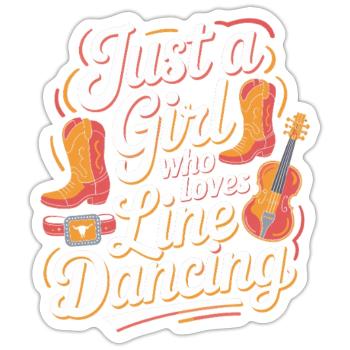 Juste une fille qui aime la danse en ligne - Sticker taille S (10 x 10 cm) - blanc mat - Devant