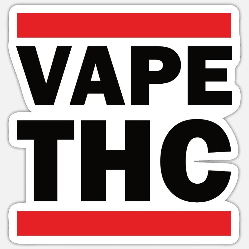 Vape THC Sticker taille S (10 x 10 cm)