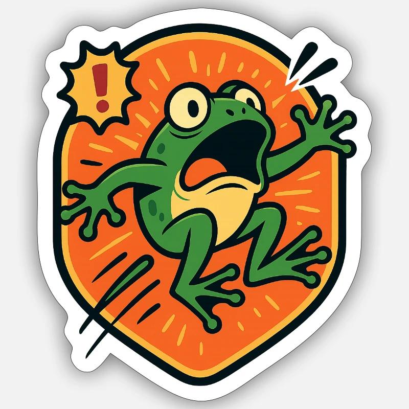 Panikfrosch-Abzeichen - Sticker Größe S (10 x 10 cm) - Mattweiß
