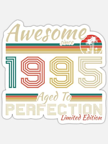 1995 Vintage Retro Cadeau D’anniversaire - Sticker størrelse S (10 x 10 cm) - mat hvid