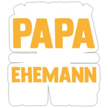 Bester Papa Und Ehemann Herrentag Vatertag - Sticker Größe S (10 x 10 cm) - Mattweiß - Vorne