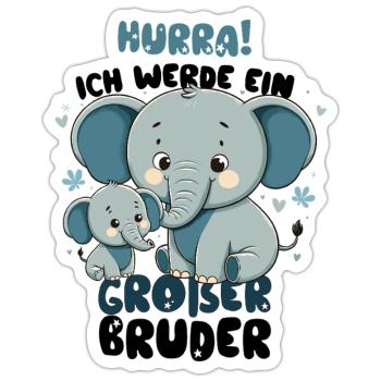 Annoncer la progéniture | Je vais être un grand frère en 2026 - Sticker taille S (10 x 10 cm) - blanc mat - Devant