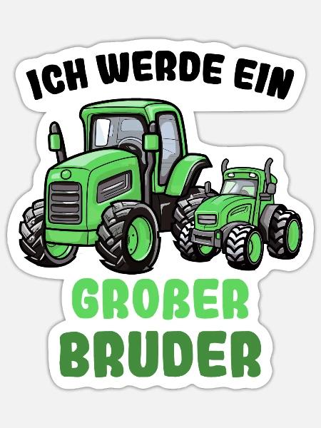 Nachwuchs Verkünden | Ich Werde Großer Bruder 2026 - Klistermärke storlek S (10 x 10 cm) - matt vit