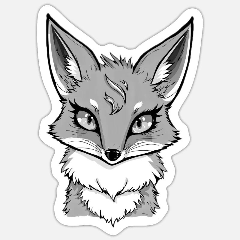 Gray Fox Sticker size S (10 x 10 cm)