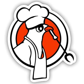 Bird grilling sausage grilling delicious eating sausages - Sticker size S (10 x 10 cm) - white matte - Front