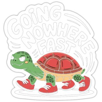 Schildkröten-Tempo mit Stil - Sticker Größe S (10 x 10 cm) - Mattweiß - Vorne