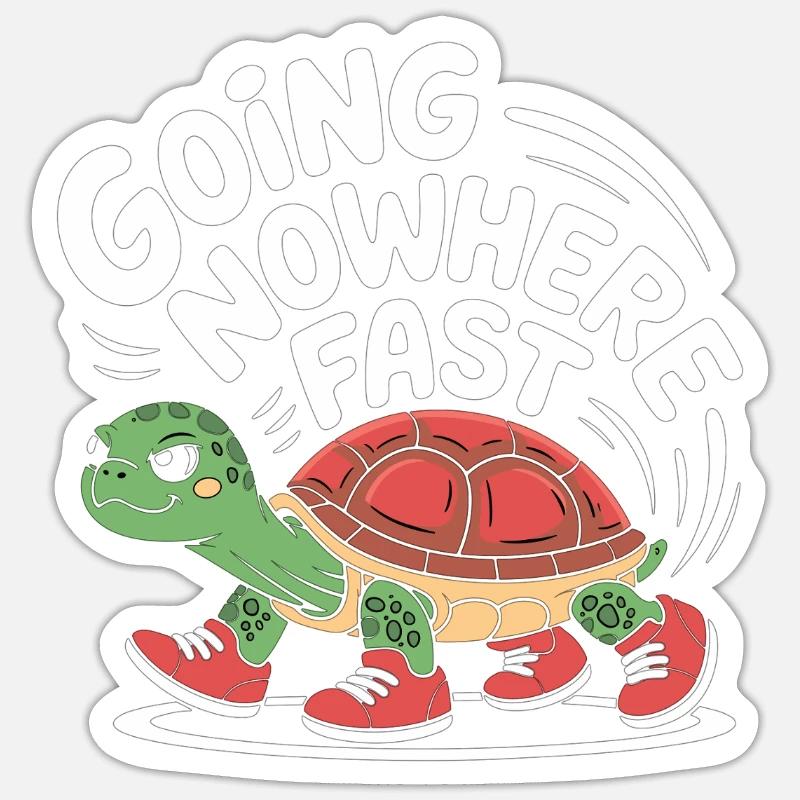 Schildkröten-Tempo mit Stil Sticker Größe S (10 x 10 cm)