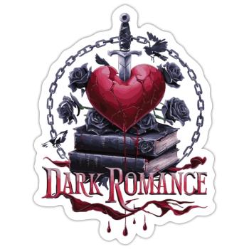 Dark Romance Heartbreak - Bloody Love & Books - Sticker taille S (10 x 10 cm) - blanc mat - Devant