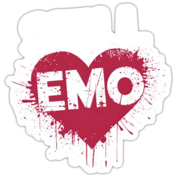 Toujours Emo ! Emo Goth Alternative - Sticker taille S (10 x 10 cm) - blanc mat - Devant