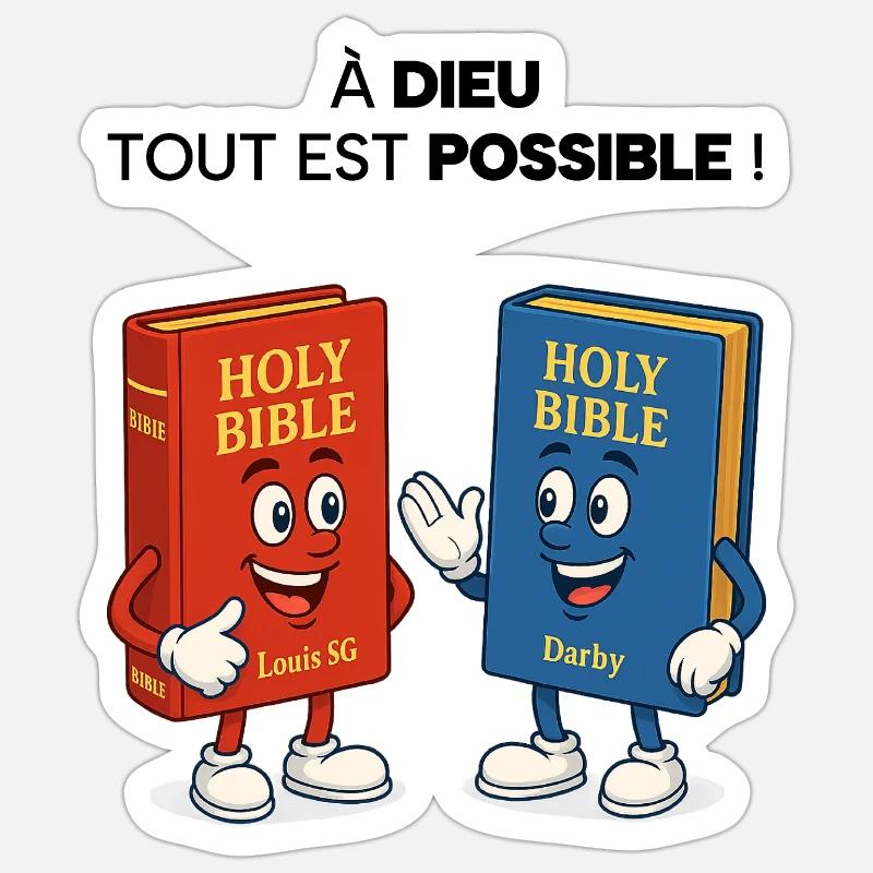 Bible T-Shirt - Sticker taille S (10 x 10 cm) - blanc mat