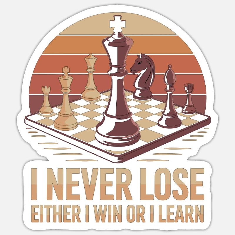 Échecs : victoire ou leçon - Sticker taille S (10 x 10 cm) - blanc mat