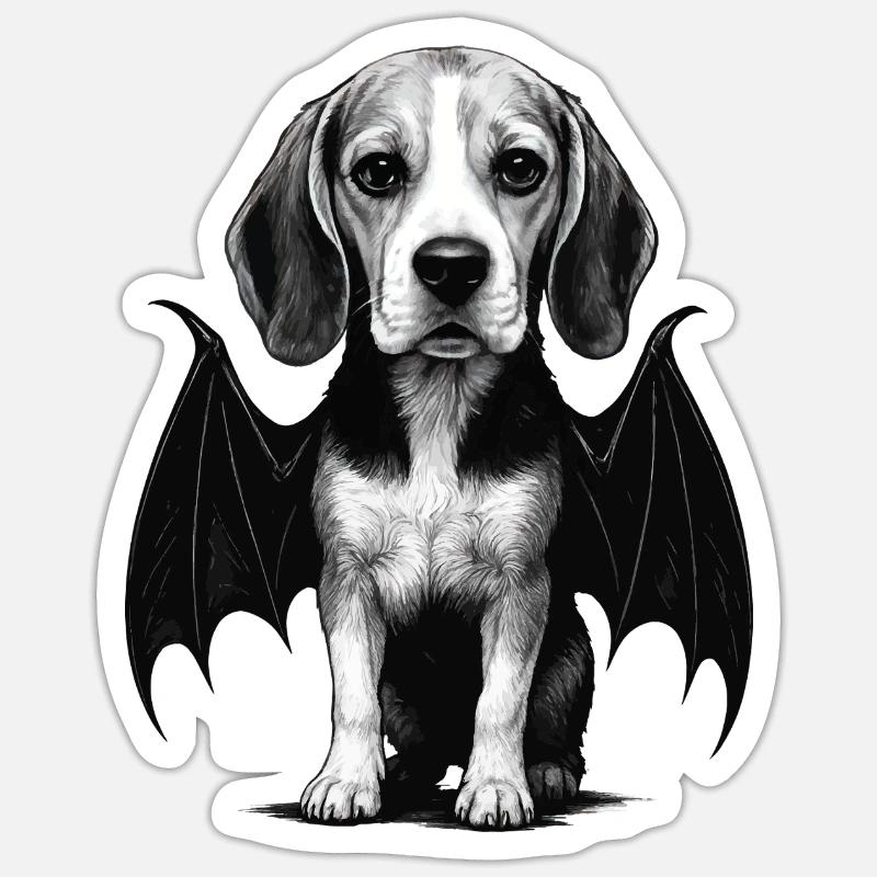 Beagle - Sticker Größe S (10 x 10 cm) - Mattweiß