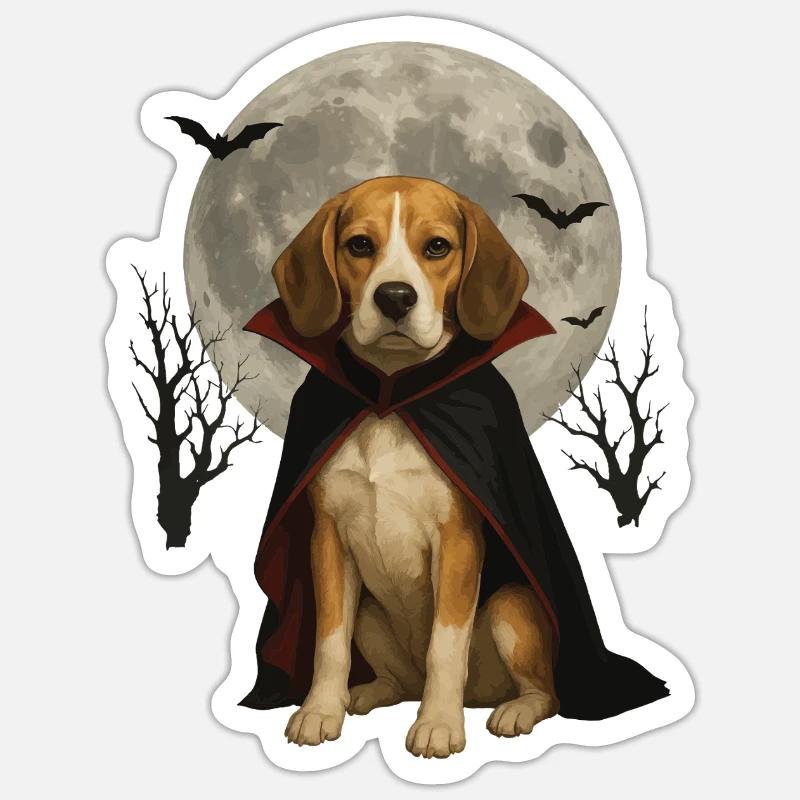 Beagle - Sticker Größe S (10 x 10 cm) - Mattweiß
