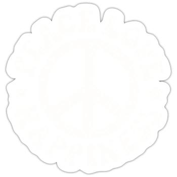 Friedenszeichen Friedenssymbol Hippie Geschenk - Sticker Größe S (10 x 10 cm) - Mattweiß - Vorne