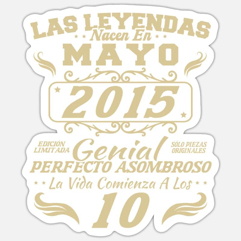 Mai 2015 Vintage Geburtstagsgeschenk Sticker Größe S (10 x 10 cm)