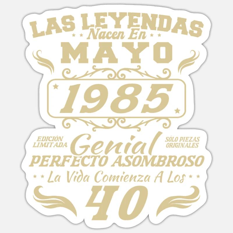 Mai 1985 Vintage Geburtstagsgeschenk - Sticker Größe S (10 x 10 cm) - Mattweiß
