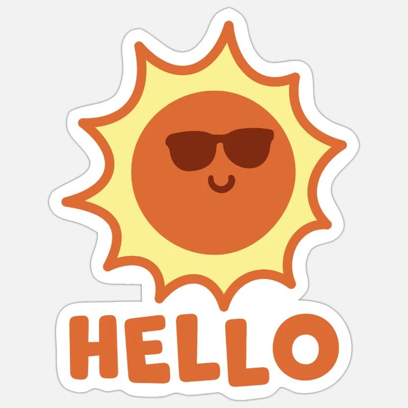 Hello Sun - Sticker size S (10 x 10 cm) - white matte