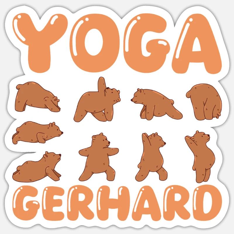 Yoga pour chat Gerhard - Sticker taille S (10 x 10 cm) - blanc mat