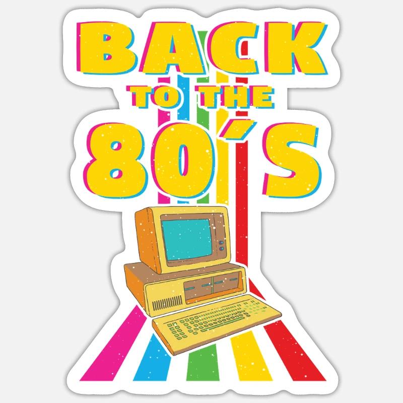 Back to the 80s Retro Computer Design Sticker size S (10 x 10 cm)