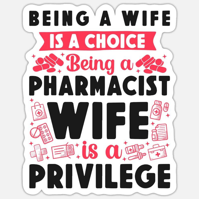 Technicien en pharmacie - Sticker taille S (10 x 10 cm) - blanc mat