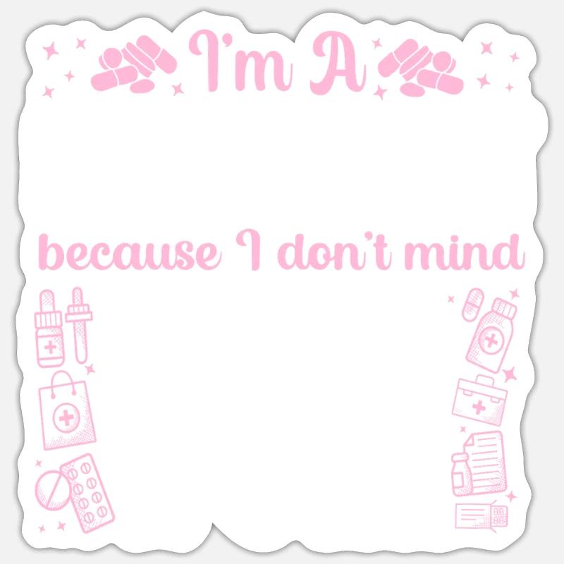 Technicien en pharmacie - Sticker taille S (10 x 10 cm) - blanc mat