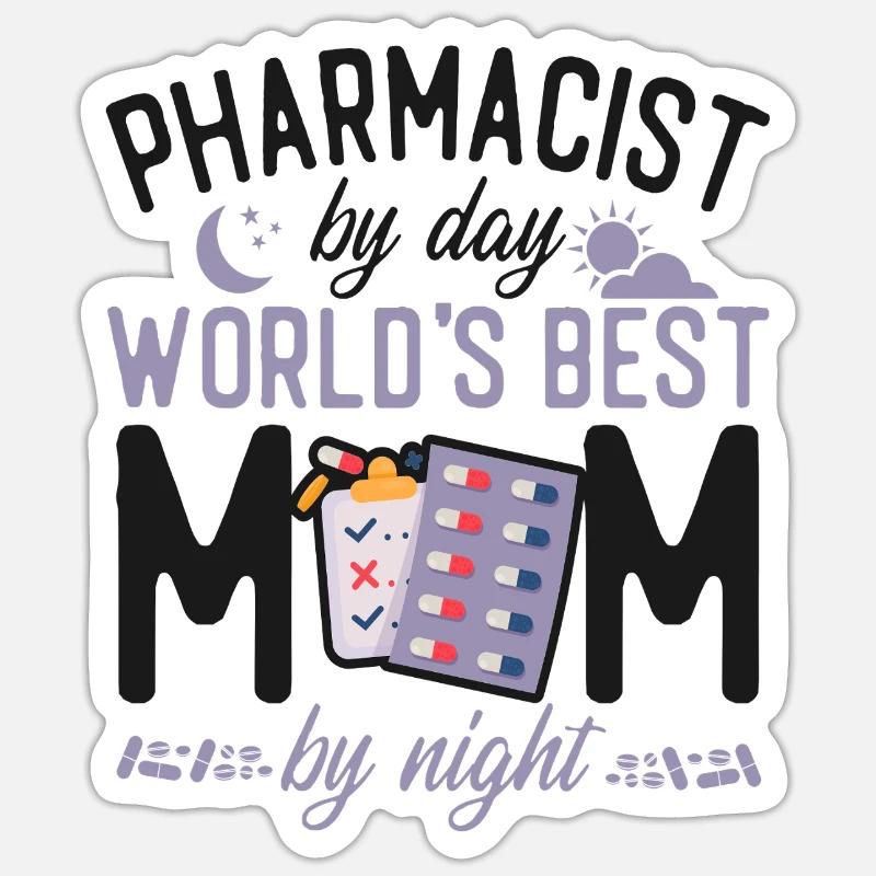 Technicien en pharmacie - Sticker taille S (10 x 10 cm) - blanc mat