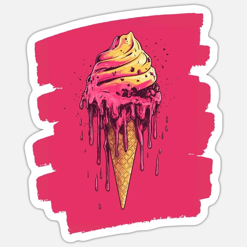 Eiscreme Eis Sticker Größe S (10 x 10 cm)