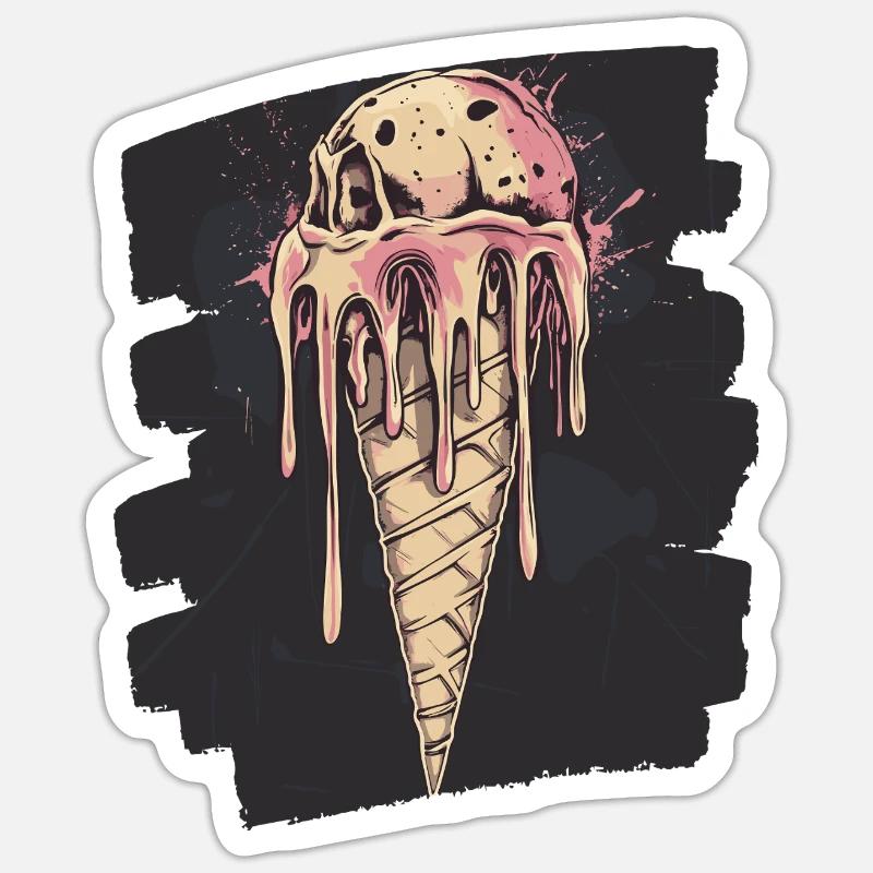 Eiscreme Eis Sticker Größe S (10 x 10 cm)