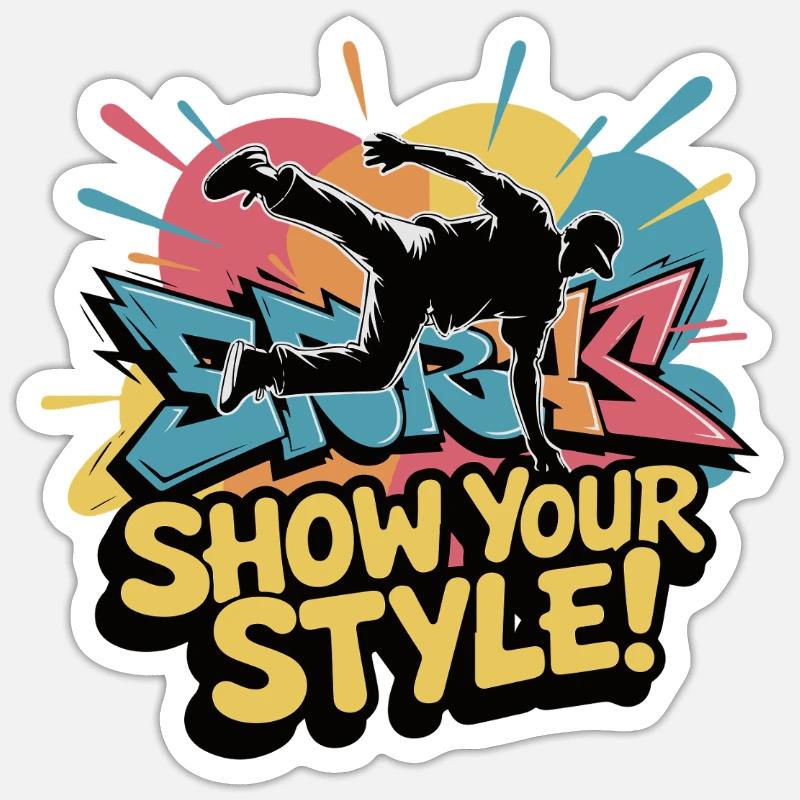 BREAKDANCERS - Sticker taille S (10 x 10 cm) - blanc mat