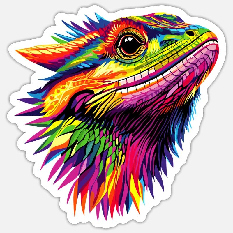 Bartagame Echse Bearded Dragon Süße Bartagamen Sticker Größe S (10 x 10 cm)