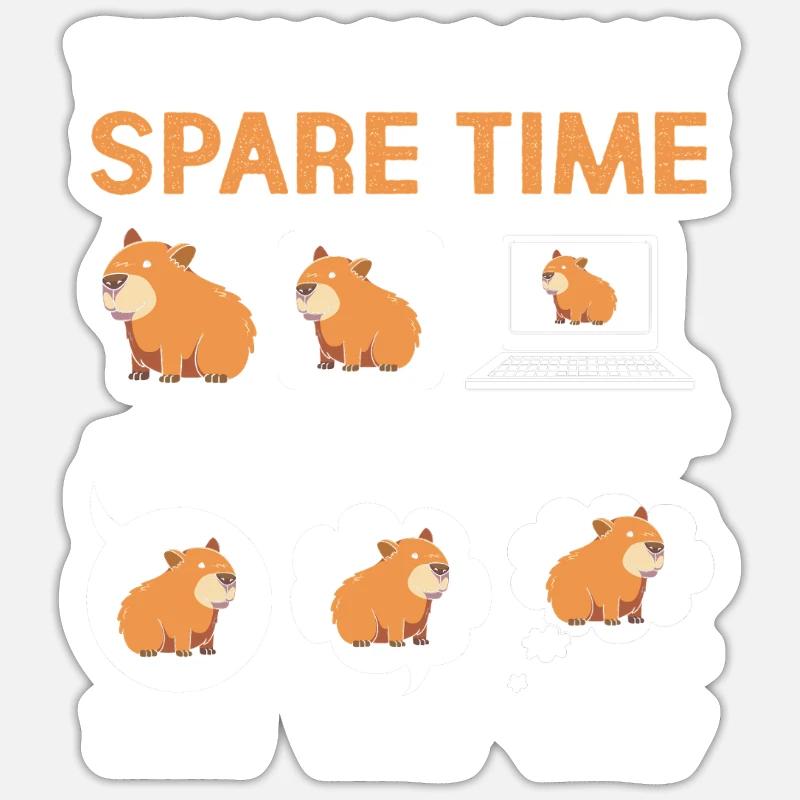 Capybara Capibara - Sticker taille S (10 x 10 cm) - blanc mat