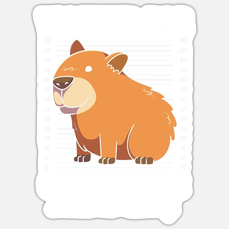 Capybara Capibara - Sticker Größe S (10 x 10 cm) - Mattweiß
