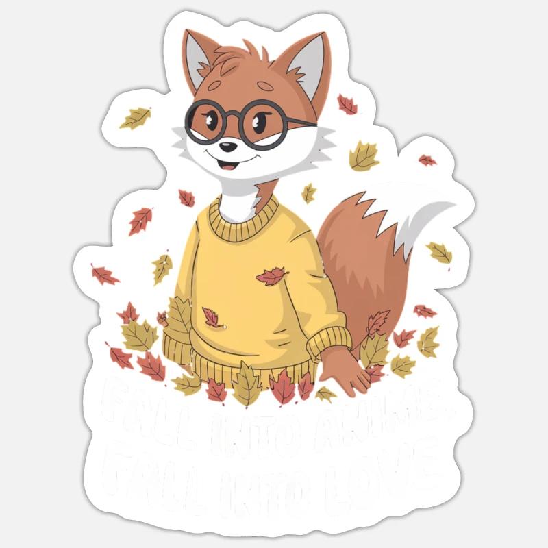 Tomber dans la conception Anime Fox Sticker taille S (10 x 10 cm)