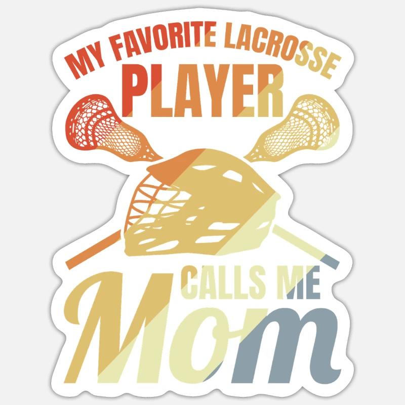 Lacrosse Mutter - Sticker Größe S (10 x 10 cm) - Mattweiß