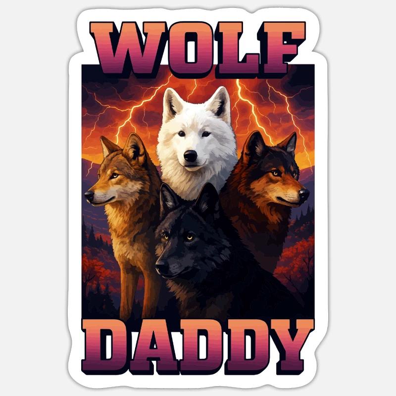 Wolf - Sticker Größe S (10 x 10 cm) - Mattweiß