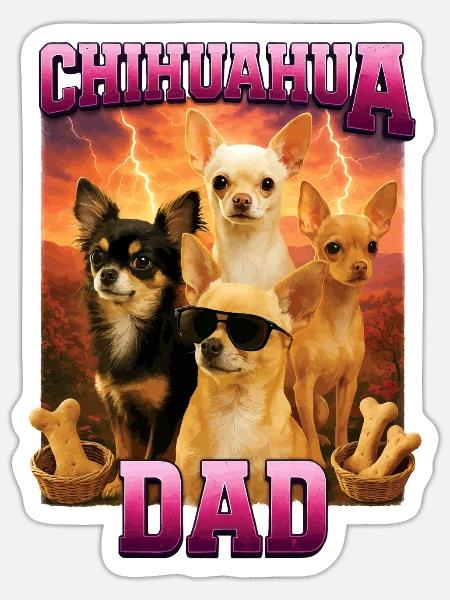 Chihuahua - Sticker Größe S (10 x 10 cm) - Mattweiß