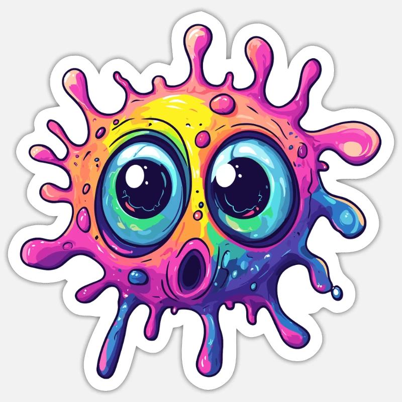 Coloré étonné éclaboussure de couleur Sticker taille S (10 x 10 cm)