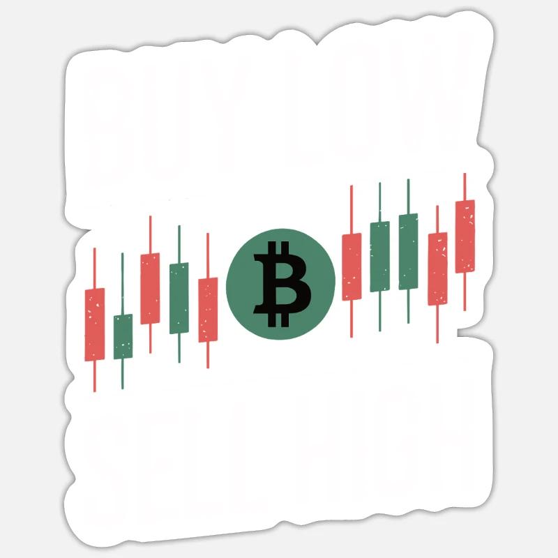 Acheter bas – Vendre haut – Règle crypto Sticker taille S (10 x 10 cm)