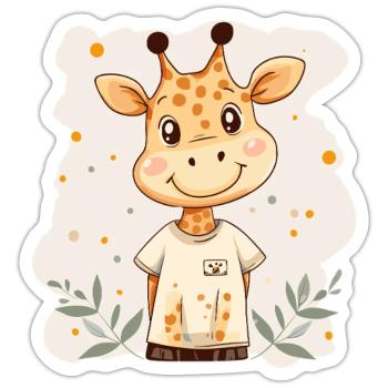 Giraffe for children - Sticker size S (10 x 10 cm) - white matte - Front