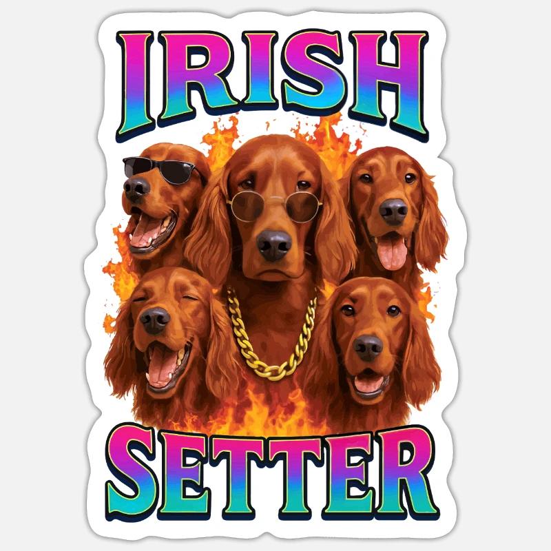 Irish Setter - Sticker Größe S (10 x 10 cm) - Mattweiß