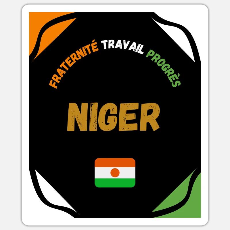 NIGER - Sticker taille S (10 x 10 cm) - blanc mat
