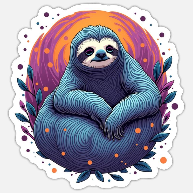 Psychedelic Sloth | Chill Vibes Design | Trend Sticker size S (10 x 10 cm)