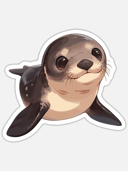 Seelöwen Seelöwe - Sticker Größe S (10 x 10 cm) - Mattweiß