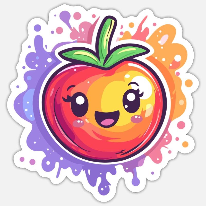 Tomato with Splash - Sticker size S (10 x 10 cm) - white matte