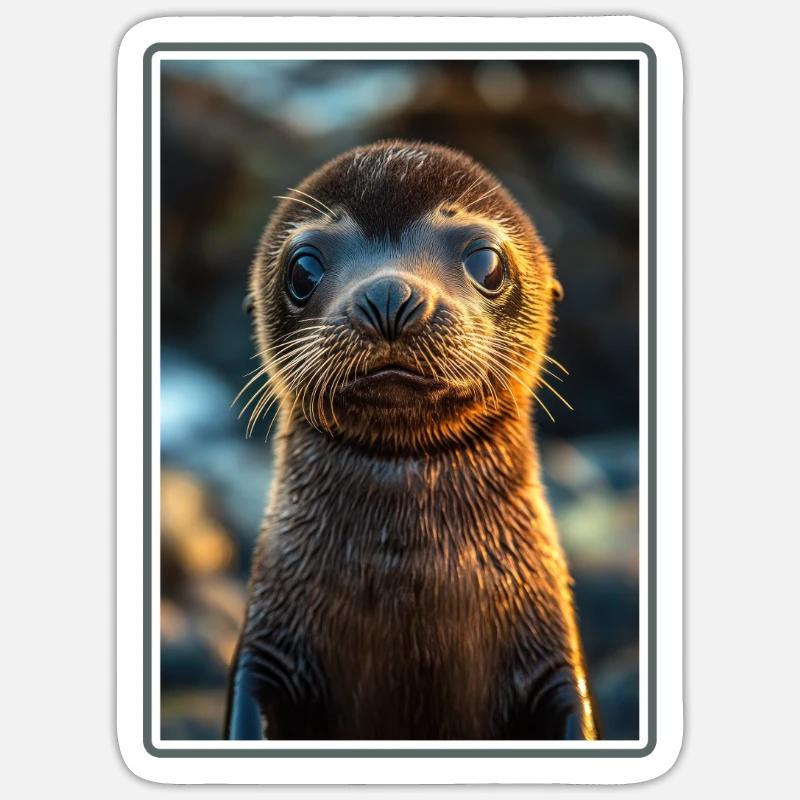 Seelöwen Seelöwe - Sticker Größe S (10 x 10 cm) - Mattweiß
