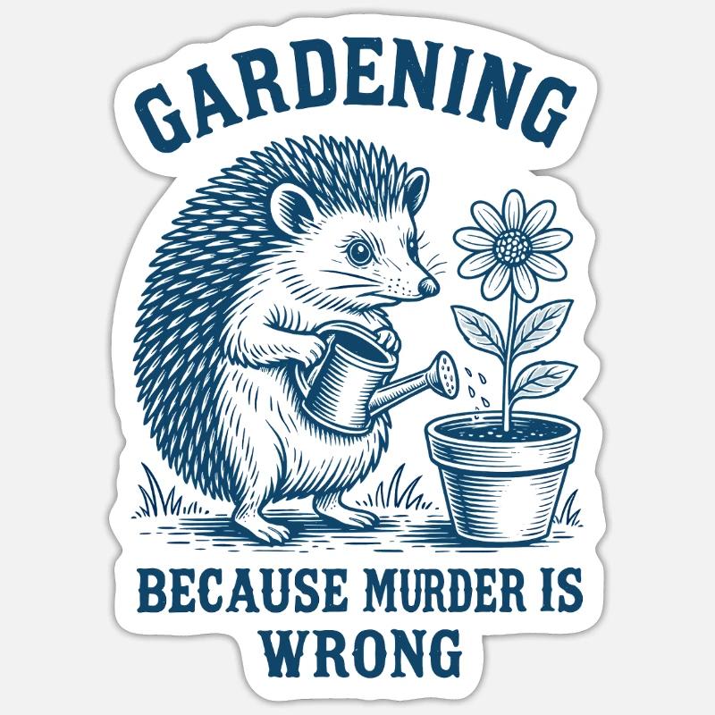 Hérisson amusant et conception de jardin Sticker taille S (10 x 10 cm)